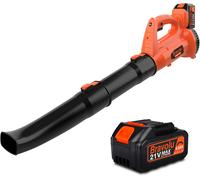 Soffiatore a Batteria, 21V Soffiatore Foglie Elettrico, Con Batteria Da 4,0 Ah