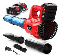 Soffiatore a Batteria, 6 Velocità Soffiatore Elettrico Senza Filo con Motore Brushless, 2 Batterie da 4.0Ah, Velocità Aria 310km/h, 2 Ugelli Intercambiabili, Soffiatore Foglie per la Cura del Prato