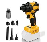 Soffiatore a batteria compatibile con Dewalt 18V | Soffiatore manuale e aspiratore elettrico da giardino, 130.000 giri/min, 6 accessori per la cura del prato, giardino