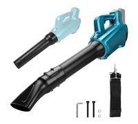 Soffiatore a Batteria compatibile con Makita da 18 V, Soffiatore Foglie Elettrico, 5 velocità,Max velocità di 28000RPM, 12.8m/min, per foglie giardino trucioli legno (non inclusi Batteria)