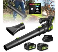 Soffiatore a Batteria Soffiatore Elettrico Senza Spazzole con 2x3.0Ah Batterie