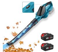 Soffiatore a Batteria, Soffiatore Foglie Elettrico con 2 Batteries 4.0Ah, Velocità Aria Max 225 km/h, Motore Brushless, 5 Velocità, Soffiatore di Foglie per Pulizia del Giardino, Cura del Prato