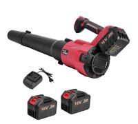 Soffiatore a Batteria, Soffiatore per Foglie con 2 Batterie da 5.0Ah, 2 Velocità Fino a 42 m/s, Polvere e Neve,Ideale per Giardino, Cortile e Garage