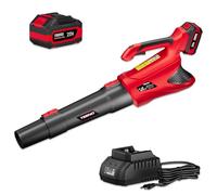 Soffiatore a Batteria, TEENO 20V Soffiatore Foglie Elettrico, con Batteria da 4,0 Ah e Caricabatteria, Velocità Aria Max Regolabile 50m/s, 5 Velocità Regolabili per foglie giardino, trucioli legno