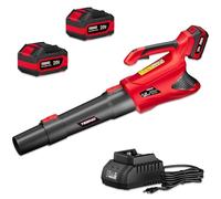 Soffiatore a Batteria, TEENO 20V Soffiatore Foglie Elettrico, con Batteria da 8,0 Ah e Caricabatteria, Velocità Aria Max Regolabile 50m/s, 5 Velocità Regolabili per foglie giardino, trucioli legno