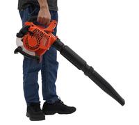 Soffiatore a benzina a 2 tempi, con sacco di raccolta, 0,75 KW, 25,4 cc, azionato a gas, per la cura del prato, la pulizia delle foglie e la rimozione della neve, funzionamento a benzina 25:1 (nero +