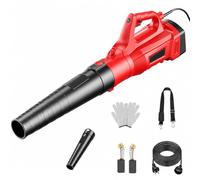 Soffiatore a foglie, soffiatrice da giardino elettrica con cavo da 2600W | Condotto a flusso assiale a 26000 giri/min, girante a 12 pale e corpo da 89 cm per foglie(25m-cable)