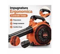 Soffiatore a Scoppio 25CC Motore 2 Tempi 1500W per Giardino