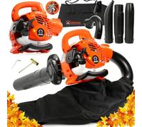 Soffiatore a Scoppio DEMON | 25,4 cc | Potenza Nominale 0,75 kW | 7500 giri/min | Lunghezza Totale Soffiatore 870 mm | Funzione Trituratore | con Sacco