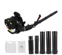Soffiatore a Zaino a Benzina 52CC, Soffiatore Foglie Professionale da Giardino, Attrezzo per Pulizia Cortile, Neve, Foglie Secche, Aria Compressa, Tubo Flessibile, Uso Esterno, Motore Potente (Nero)
