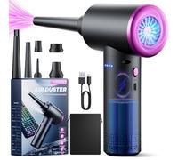 Soffiatore ad Aria Compressa - 100.000 Giri/Min Aria Compressa Spray con Batteria da 9000 mAh, Aria Compressa Elettrico a 3 Velocità con luce LED per la Pulizia del PC, Divano, Tastiera, Auto