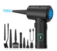 Soffiatore ad Aria Compressa, 91000 Giri/Min Aria Compressa Spray, Air Duster, Soffiatore per PC, Aria Compressa Elettrico a 3 Velocità con luce LED per la Pulizia del PC, Divano, Tastiera, Auto