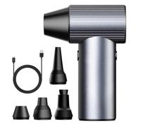 Soffiatore ad Aria Compressa Senza Filo, 90000 RPM, 3 Velocità Elettrico Aria Compressa Portatile per Auto/Casa/Ufficio/Camping con 4 Ugelli e Protezione Sovraccarico