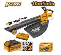 SOFFIATORE/ASPIRATORE 40V CON 2 BATTERIE 5Ah E CARICABATTERIA - INGCO CABLI20035