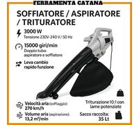 soffiatore aspiratore elettrico aspira raccogli foglie da per giardino 3000 W