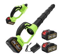 Soffiatore batteria 21 V, soffiatore di fogli senza fili con 2 batterie e caricabatterie, 30000 giri/min, per soffiare foglie, neve, polvere e detriti (verde)