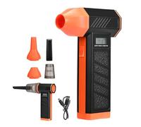 Soffiatore d'aria portatile e aspirapolvere 2 in 1, soffiatore d'aria senza fili da 150000 giri/min, ricaricabile da 5000 mAh, rimuovi polvere per la pulizia di PC, tastiera, auto, divano, casa