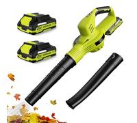 Soffiatore di fogli elettrico senza fili 21 V, 1000 W, 2 modalità di velocità, 150 MPH velocità massima, ricarica rapida 1 H, 2 batterie al litio 2.0 Ah, leggero, ergonomico, per prato e giardino