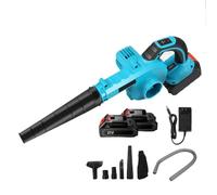 Soffiatore di fogli senza fili 21 V 3000 W, soffiatore a foglie con 2 batterie, 2 modalità di velocità, foglia di sangue per sporco e foglie, tubo rimovibile (C)