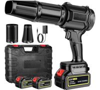 Soffiatore di fogli senza fili con 2 batterie 21 V, motore 35.000 giri/min, soffiatori di foglie per bolle di foglie, auto, foglie, neve, polvere (2 batterie)