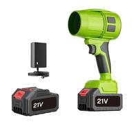 Soffiatore di fogli senza fili, soffiatore di fogli elettrico senza fili con batteria, 130000RPM, leggero e portatile per giardino, patio, auto e campeggio (2 x 21 V batteria)