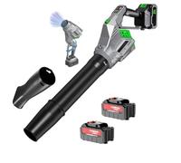 Soffiatore di foglie elettrico senza fili, Portatile con 2×21V Batteria, 690CFM Turbo Fan, 4 Velocità, Leggero, 180° Rotabile per Prato, Giardino, Terrazza