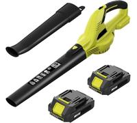 Soffiatore di foglie senza fili 20 V, soffiatore batteria con batteria e caricabatterie, 15000 RPM, 2 velocità per la manutenzione del prato, soffiaggio della neve e rimozione della polvere (2
