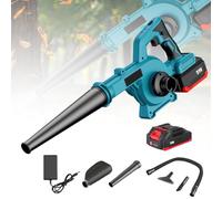 Soffiatore di foglie senza fili a 6 velocità, 2 in 1, soffiatore per aspirapolvere, 15000 rpm, soffiatore da giardino 21 V, flusso d'aria 6 m³/min, adatto alla polvere domestica, peli di animali (1