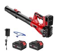 Soffiatore di foglie senza fili, soffiatore a batteria con 2 batterie 21 V e caricabatterie, 6 velocità max 750 m³/min, portatile soffiatore batteria per manutenzione prato, rimozione foglie, neve