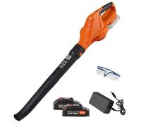 Soffiatore di foglie, soffiatore senza fili 21 V con 2 × 1,5 Ah Batteria e caricatore 3300-16500 giri/min/5 velocità/portatile 1,8 kg,soffiatore a foglie auto per giardini,Allees,Terrazze (A (2