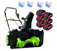 Soffiatore di Neve Senza Fili - Spazzaneve Elettrico con Batterie 4.0Ah, Larghezza di Pulizia 50cm, Profondità 25cm, Bocchetta Regolabile 180°, Strumento per Neve su Vialetti, Percorsi & Te 6-Battery