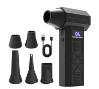 Soffiatore di polvere elettrico, Aria Compressa Spray con Luce LED, 4 Velocità 130000 RPM Soffiatore a Batteria,mini soffiatore a batteria potente, Pulisci Tastiera PC Interni Auto Divano