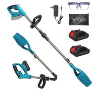 Soffiatore elettrico a batteria, con 2 batterie da 1,5 Ah, doppio manico, corpo pieghevole, potente presa morbida, per foglie, cura del prato e polvere (batteria da 2 x 1,5 Ah)