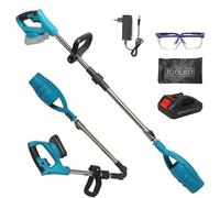 Soffiatore elettrico a batteria, con 2 batterie da 1,5 Ah, doppio manico, corpo pieghevole, potente presa morbida, per foglie, cura del prato e polvere (1 batteria da 1,5 Ah)