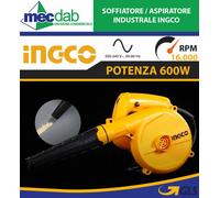 Soffiatore Elettrico Con Filo 600W Aspiratore Professionale Ingco AB6008