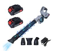 Soffiatore elettrico da giardino, aspiratore a foglie senza fili con batteria e caricabatterie, soffiatore di foglie a batteria 21 V con 3 modalità di velocità e maniglia rotante per la manutenzione