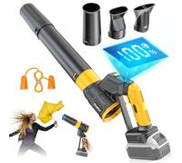 Soffiatore elettrico per foglie compatibile con batteria Dewalt da 20 V (non inclusa), 1000000 giri/min, senza fili, per la cura del prato, 3 velocità, display digitale, portatile, leggero per cortile