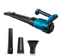 Soffiatore elettrico per foglie, motore senza spazzole, 58,1 m/s, senza fili, 3 velocità per giardino, prato e neve (compatibile con Makita 18 V)
