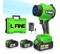 Soffiatore elettrico portatile senza fili, leggero, con batteria e caricabatterie, modalità a 3 velocità, per la cura del prato, la pulizia del patio, la polvere, lo spazzaneve (verde)