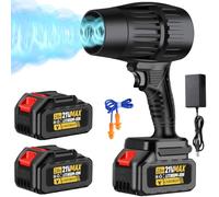 Soffiatore elettrico senza fili, 300.000 giri/min, 2 batterie da 2,6 Ah e caricabatterie inclusi, mini ventilatore a getto a getto d'aria per la cura del prato, garage, patio, auto