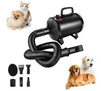 Soffiatore per Cani 2800W Asciugacapelli per Cani, Temperatura e velocità del Vento Regolabili con 4 ugelli, Asciugacapelli Professionale per Animali Domestichi