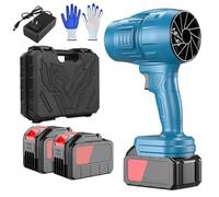 Soffiatore per Foglie a Batteria con 2 Batterie da 21 V, Soffiatore a Turbina da 500W, Asciugatrice Portatile per Auto a Turbina, Velocità Regolabile, per Giardino, Patio, Auto e Campeggio