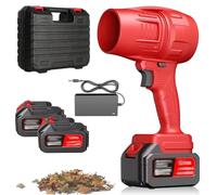 Soffiatore per Foglie a Batteria | Soffiatore Elettrico Portatile | Soffiatore D'aria da 500W con 2 Batterie | 190.000 Giri/min | per Giardino, Cura Del Prato, Rimozione Neve