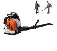 Soffiatore per foglie a zaino da 65 cc, 700 CFM, forte vento a 2 tempi, soffiatore per erba a benzina, raffreddato ad aria, con serbatoio da 1,7 l, per esterni, arancione