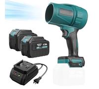 Soffiatore per Foglie Portatile con 2 Batterie da 6,0 Ah, Soffiatore a Batteria Turbo a 35.000 Giri/min, Velocità Regolabile, per la Pulizia di Cortili/patii/auto