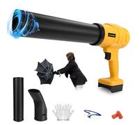 Soffiatore per foglie senza fili compatibile con batteria Dewalt max 20 V, ventilatore portatile elettrico senza spazzole da 32000 giri/min, ventilatore portatile da 600 W con ugelli estesi per