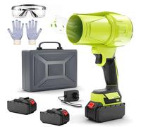Soffiatore per foglie senza fili, Soffiatore elettrico per polvere portatile da 150000 giri/min, Mini ventilatore a getto secco con 2 batterie, per la pulizia del patio, l'asciugatura, il soffiaggio
