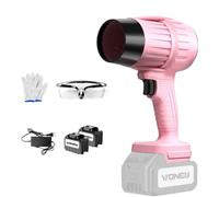Soffiatore Turbo Jet, soffiatore for foglie portatile con 2 batterie, spolveratore elettrico portatile senza fili con 30.000 giri/min, for asciugare l'auto, ecc.(Pink)