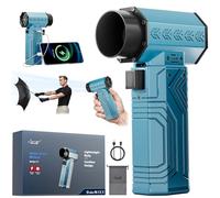 Soffiatore turbo per auto, 180 MPH/1,4 kg, 400 W, motore senza spazzole, 400 W, 40 mm, soffiare via facilmente 2 lattine di coca cola, velocità infinitamente variabile per auto, casa e all'aperto (blu