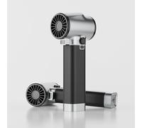 Soffiatore turbo per auto, max 220 MPH e spinta di 1,4 kg, con assorbimento degli urti in silicone e luci COB, ventilatore d'aria oversize da 64 mm, soffiatore portatile per foglie per patio, prato e